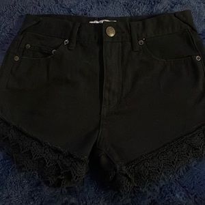 FreePeople Denim shorts with lace size 25